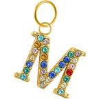 CHARM de Letra M Acero color Dorado con Circonita - cotigo
