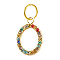 CHARM de Letra O Acero color Dorado con Circonita - cotigo