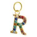 CHARM de Letra R Acero color Dorado con Circonita - cotigo