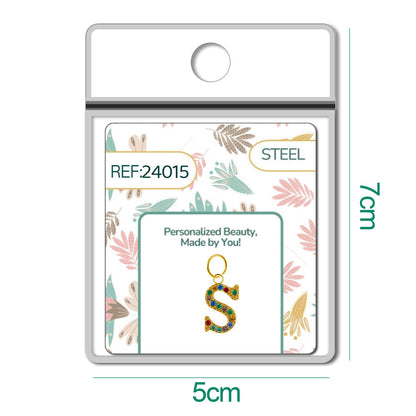 CHARM de Letra S Acero color Dorado con Circonita