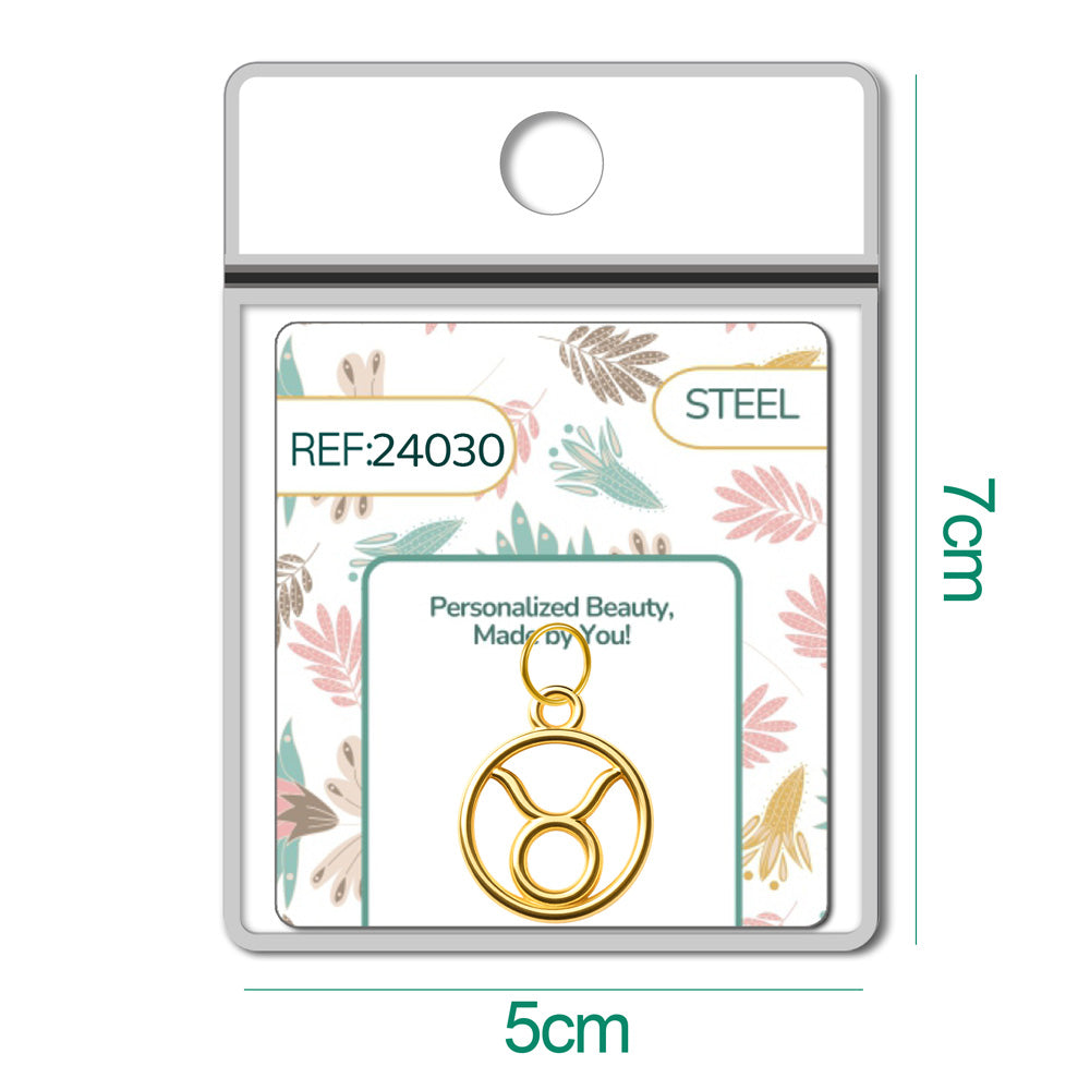 CHARM de Zodíaco Touro Acero color Dorado