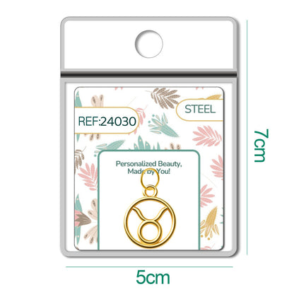 CHARM de Zodíaco Touro Acero color Dorado