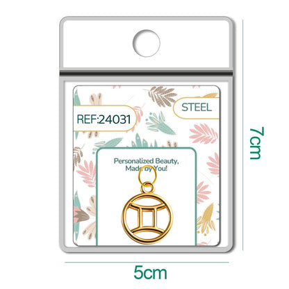 CHARM de Zodíaco Gémeos Acero color Dorado