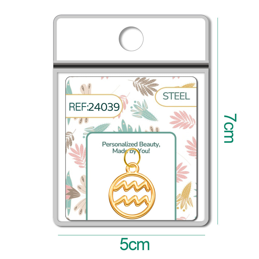 CHARM de Zodíaco Aquário Acero color Dorado - cotigo