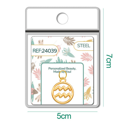 CHARM de Zodíaco Aquário Acero color Dorado
