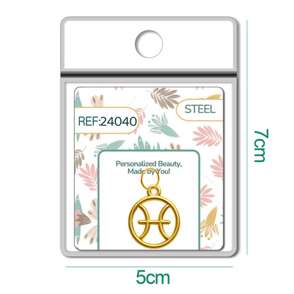 CHARM de Zodíaco Peixes Acero color Dorado