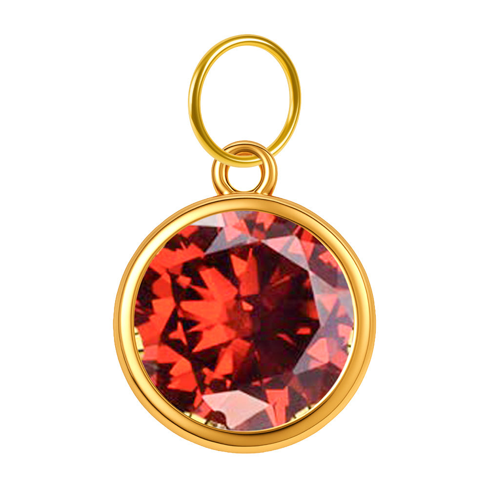 CHARM Acero Dorado con piedra Nacimiento de ENERO - cotigo