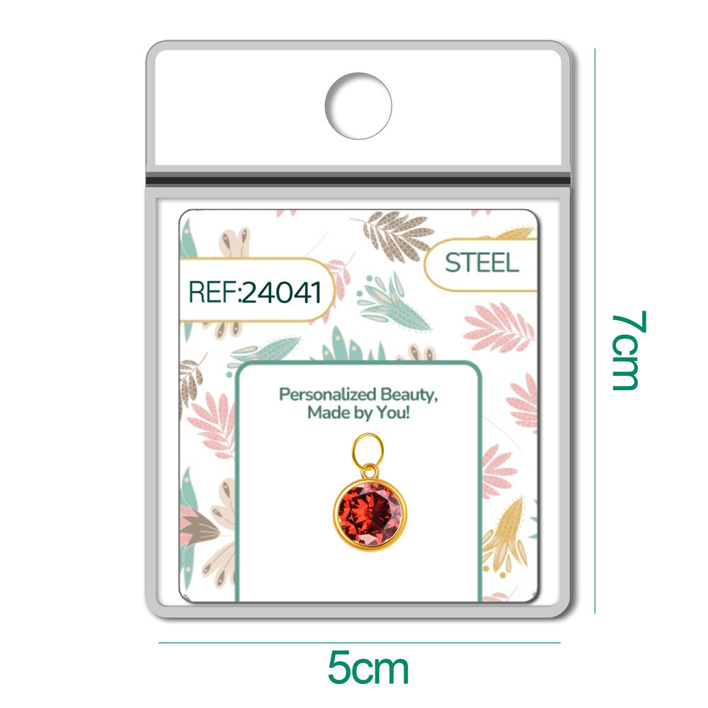 CHARM Acero Dorado con piedra Nacimiento de ENERO - cotigo