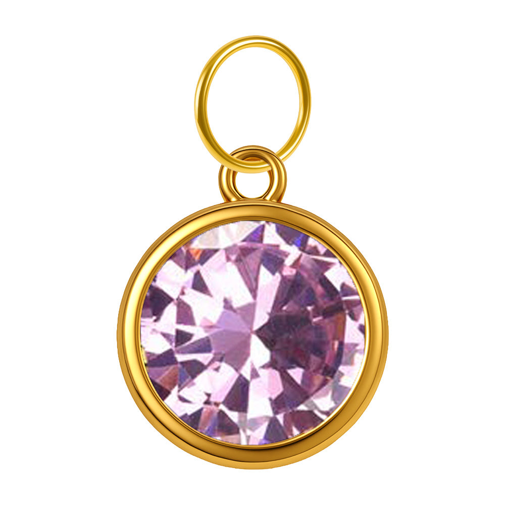 CHARM Acero Dorado con piedra Nacimiento de FEBRERO - cotigo