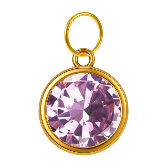 CHARM Acero Dorado con piedra Nacimiento de FEBRERO