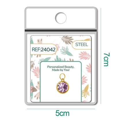 CHARM Acero Dorado con piedra Nacimiento de FEBRERO