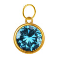 CHARM Acero Dorado con piedra Nacimiento de MARZO - cotigo