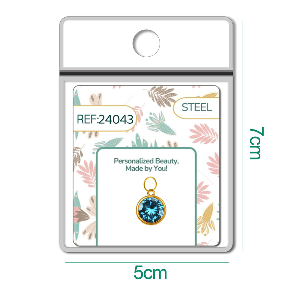 CHARM Acero Dorado con piedra Nacimiento de MARZO