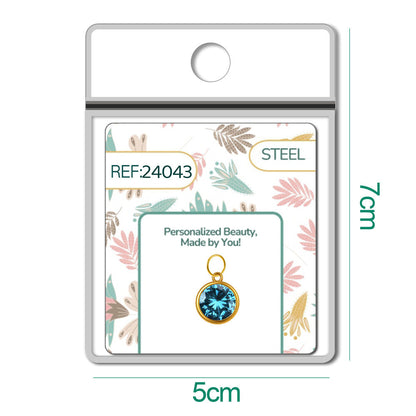 CHARM Acero Dorado con piedra Nacimiento de MARZO