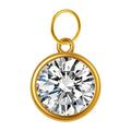 CHARM Acero Dorado con piedra Nacimiento de ABRIL - cotigo