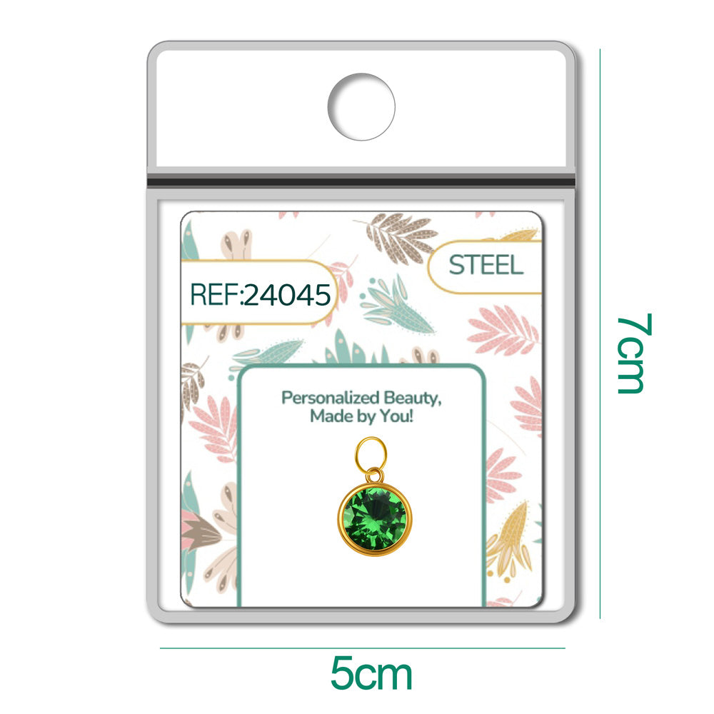 CHARM Acero Dorado con piedra Nacimiento de MAYO - cotigo