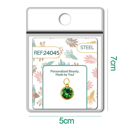 CHARM Acero Dorado con piedra Nacimiento de MAYO - cotigo