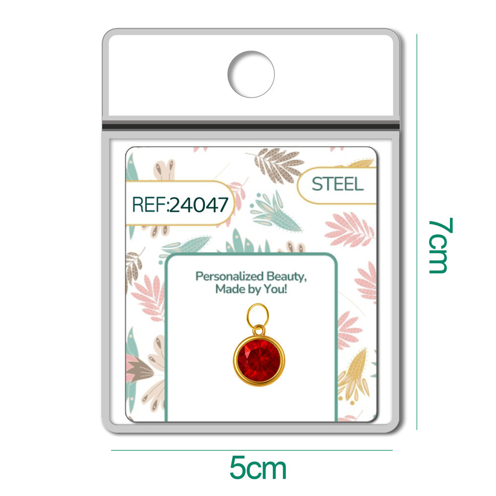CHARM Acero Dorado con piedra Nacimiento de JULIO - cotigo