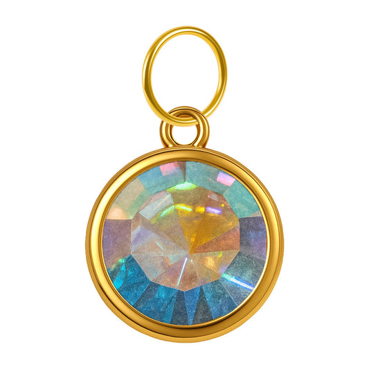 CHARM Acero Dorado con piedra Nacimiento de OCTUBRE