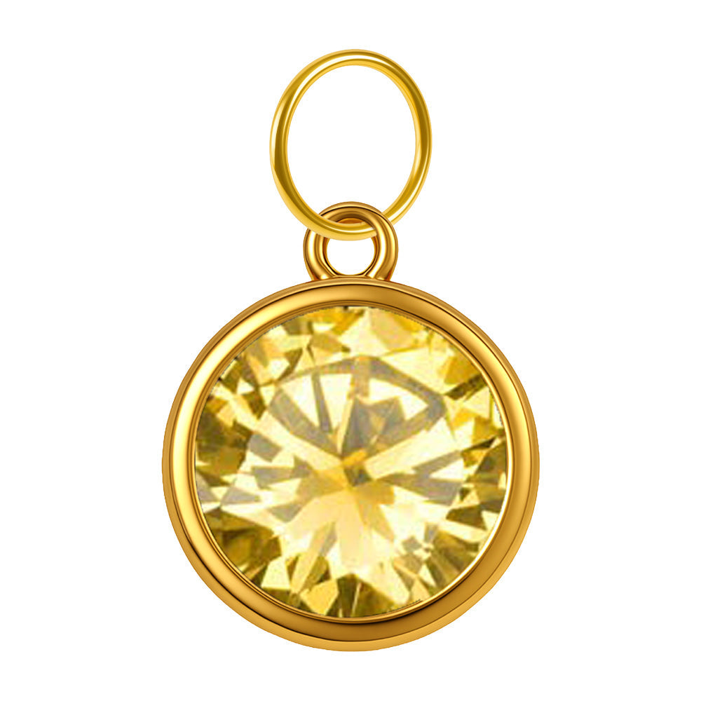 CHARM Acero Dorado con piedra Nacimiento de NOVIEMBRE