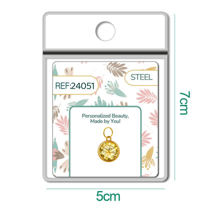 CHARM Acero Dorado con piedra Nacimiento de NOVIEMBRE