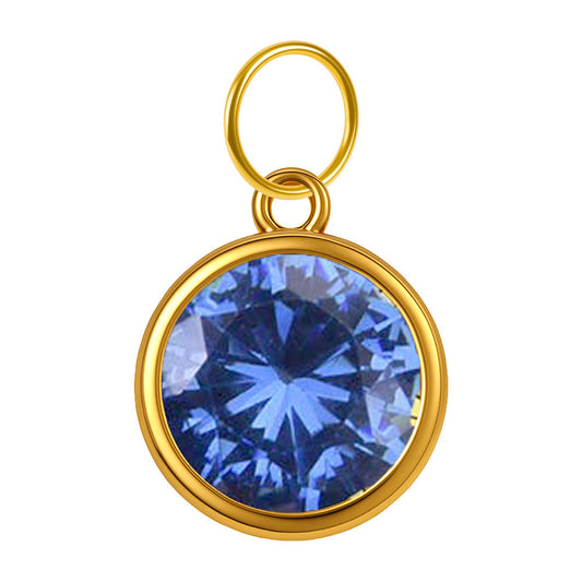 CHARM Acero Dorado con piedra Nacimiento de DICIEMBRE