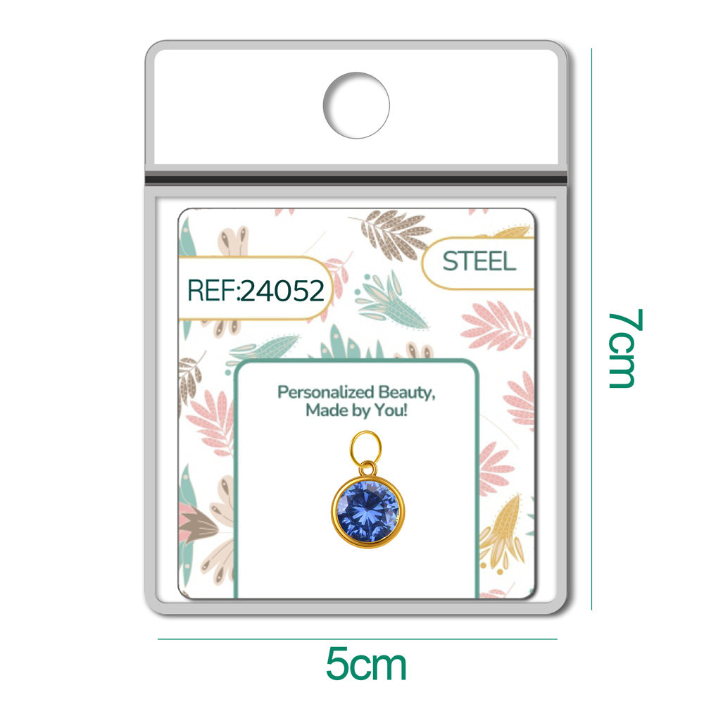 CHARM Acero Dorado con piedra Nacimiento de DICIEMBRE