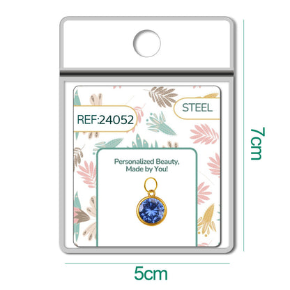 CHARM Acero Dorado con piedra Nacimiento de DICIEMBRE