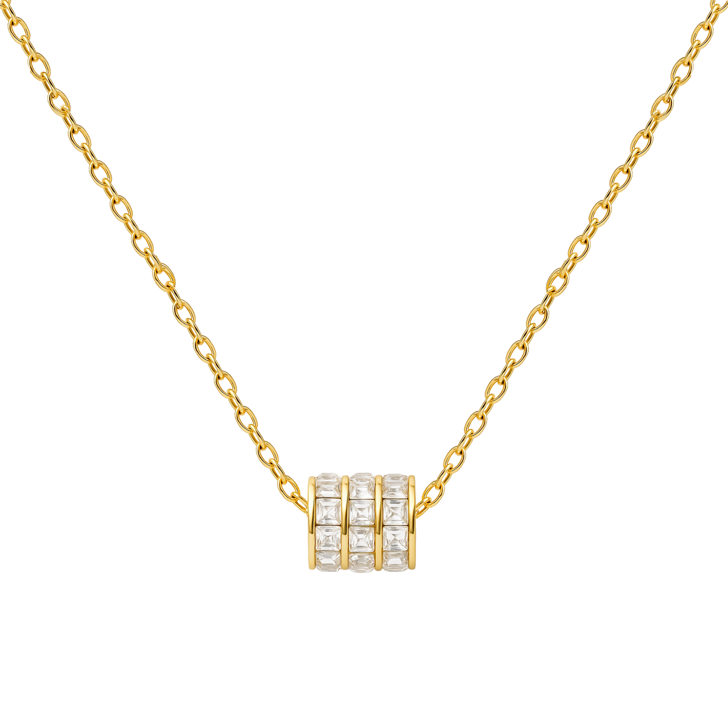 Collar Rectangular con Circonitas