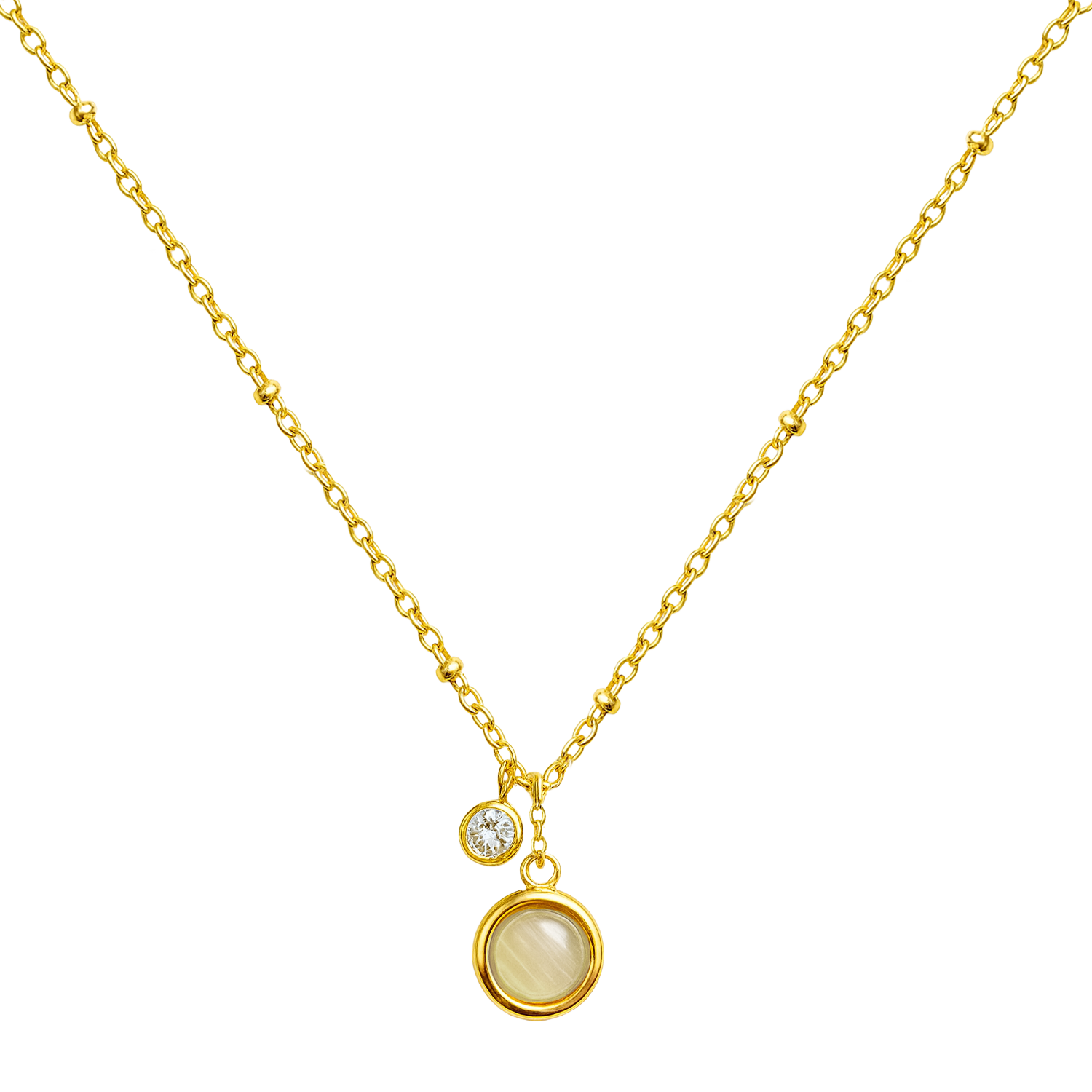 Collar Medalla Redonda Dorada