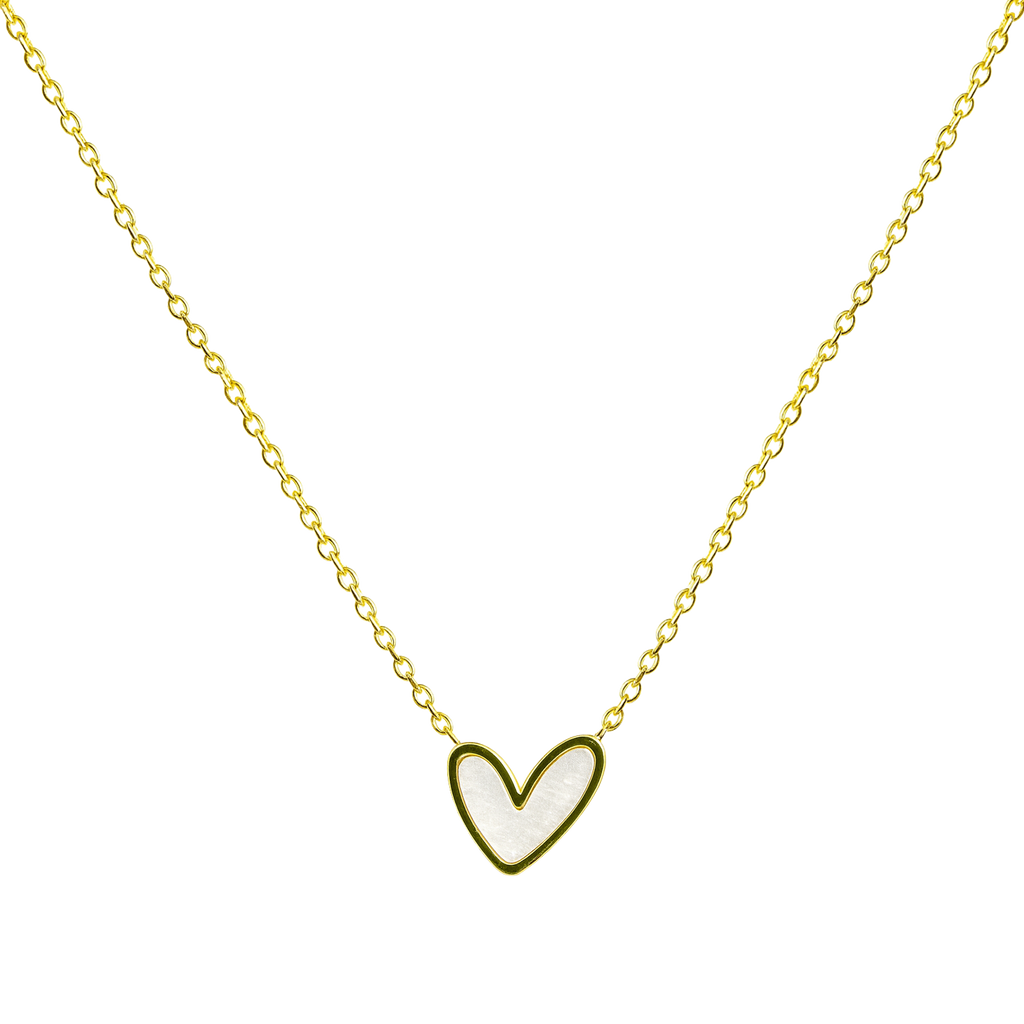 Collar Corazón Contorno Dorado