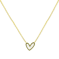 Collar Corazón Contorno Dorado