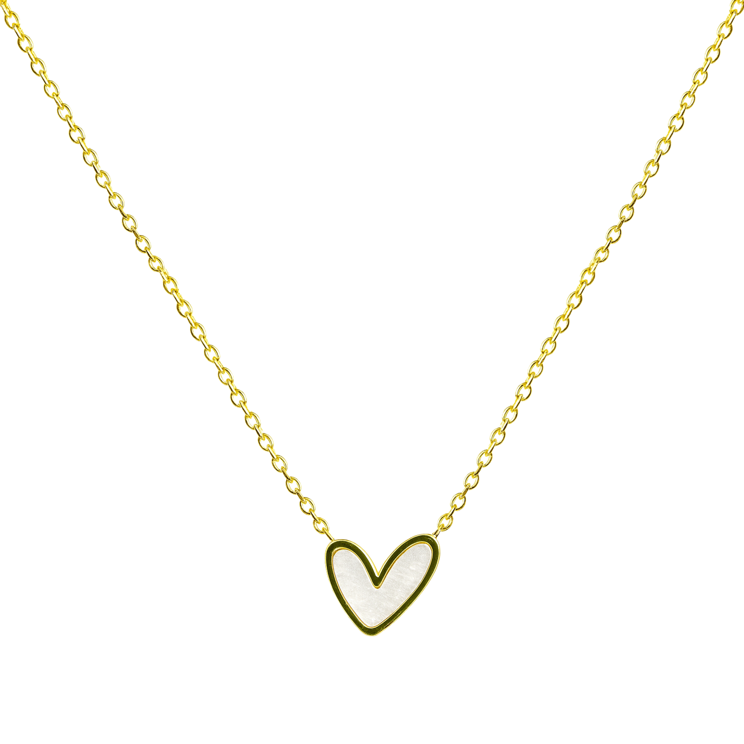 Collar Corazón Contorno Dorado