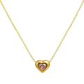 Collar Corazón con Circonita Rosa