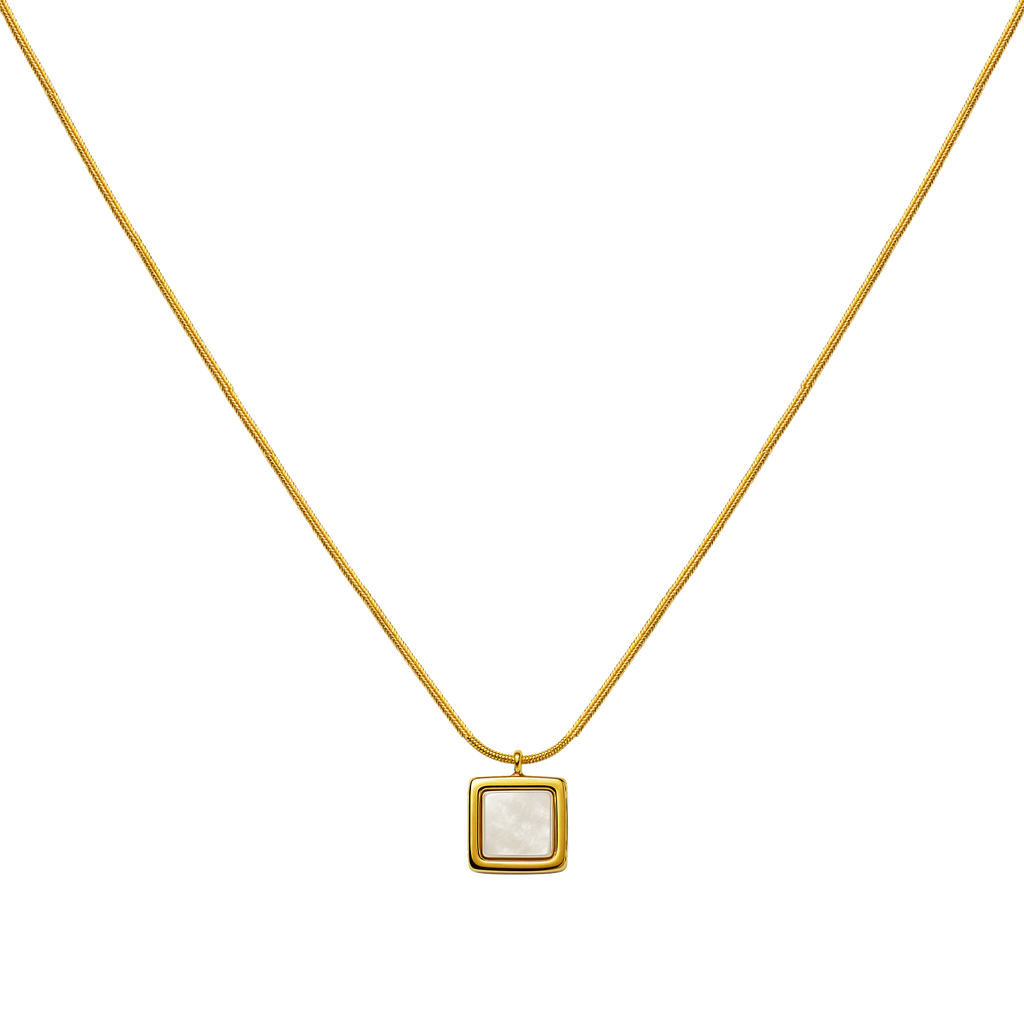 Collar Cuadrado Blanco