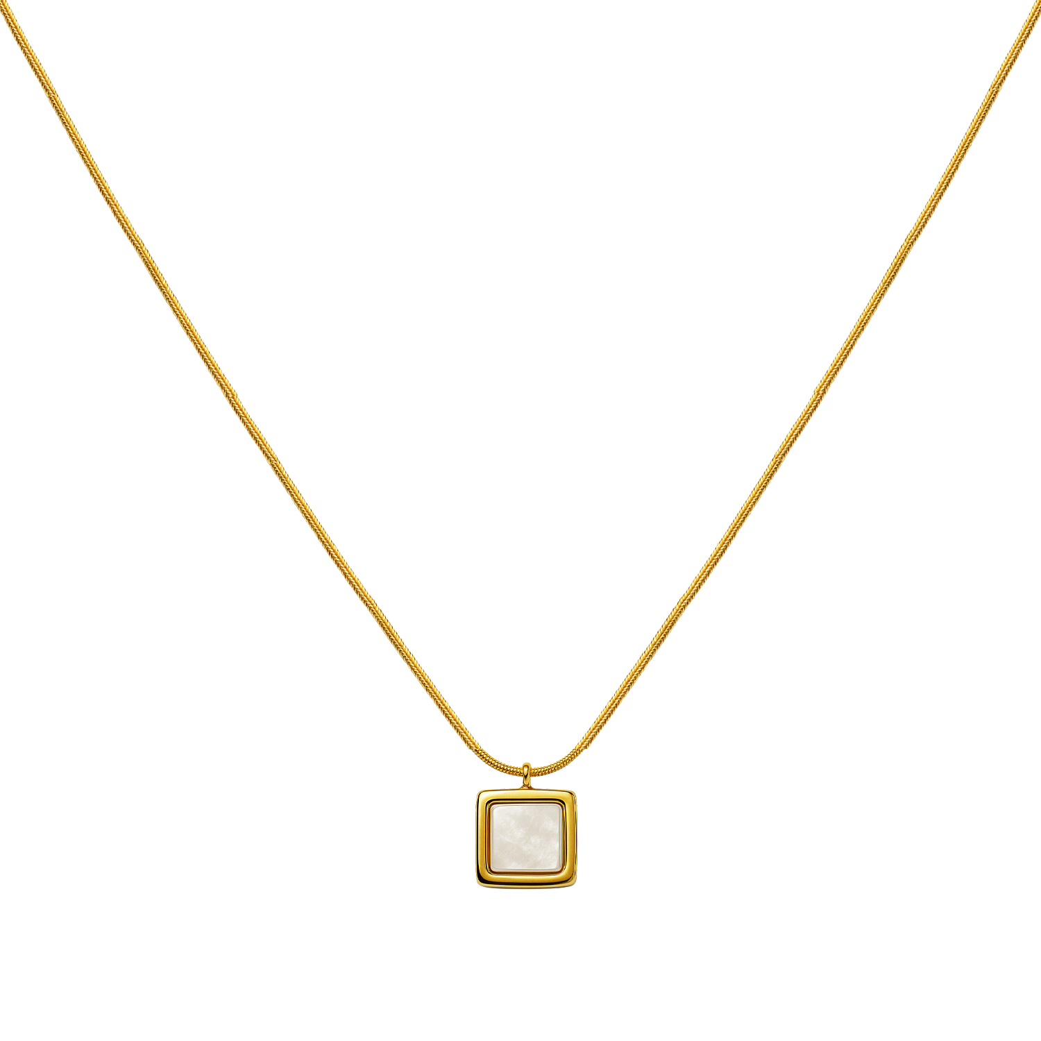 Collar Cuadrado Blanco