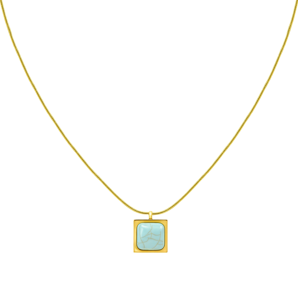 Collar Cuadrado Verde Agua