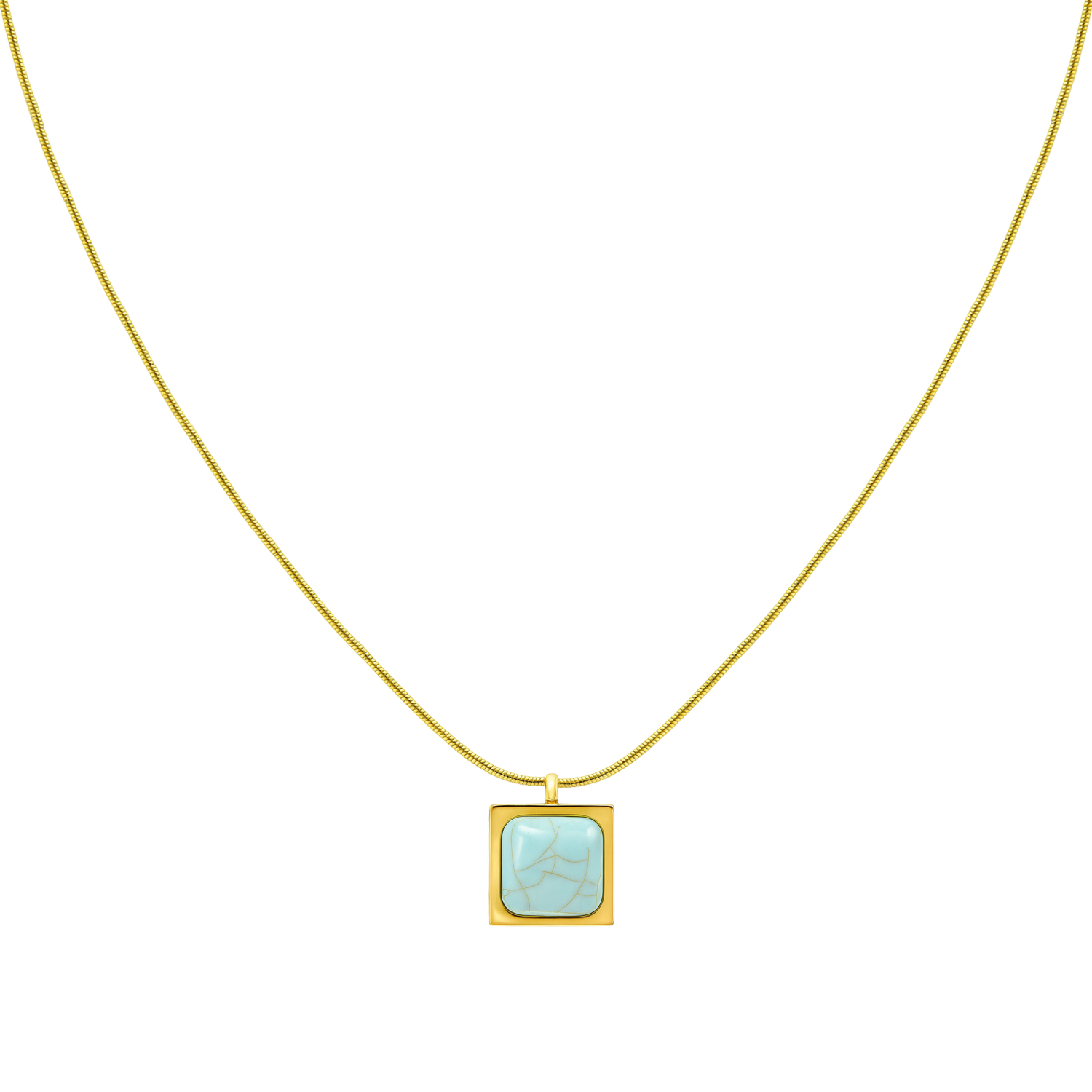 Collar Cuadrado Verde Agua