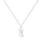 Collar con colgante silueta de la Virgen de Valvanera en acero inoxidable plateado con tarjeta de regalo