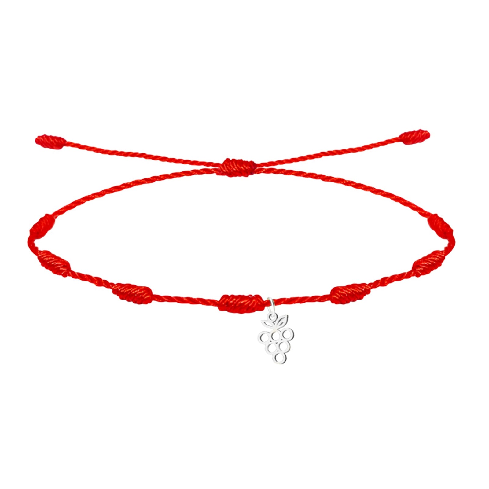 Pulsera 7 Nudos con Uva de la Rioja en Acero detalle