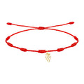 Pulsera roja de 7 nudos con colgante de uva de La Rioja en acero