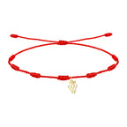 Pulsera roja de 7 nudos con colgante de uva de La Rioja en acero