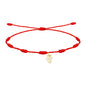 Pulsera roja de 7 nudos con colgante de uva de La Rioja en acero