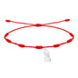Pulsera de hilo rojo 7 nudos con medalla de la Virgen de Valvanera en acero inoxidable plateado con tarjeta de regalo