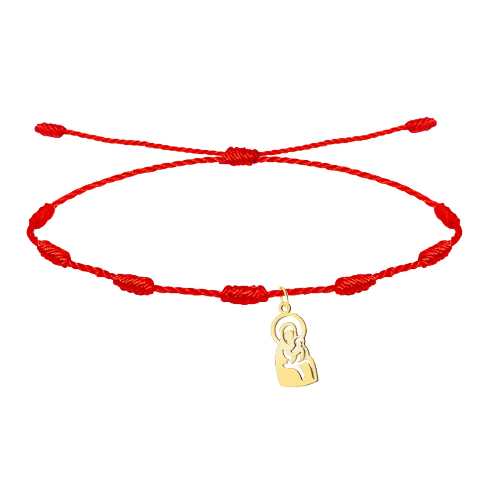 Pulsera 7 Nudos con Virgen de Valvanera en Acero Inoxidable