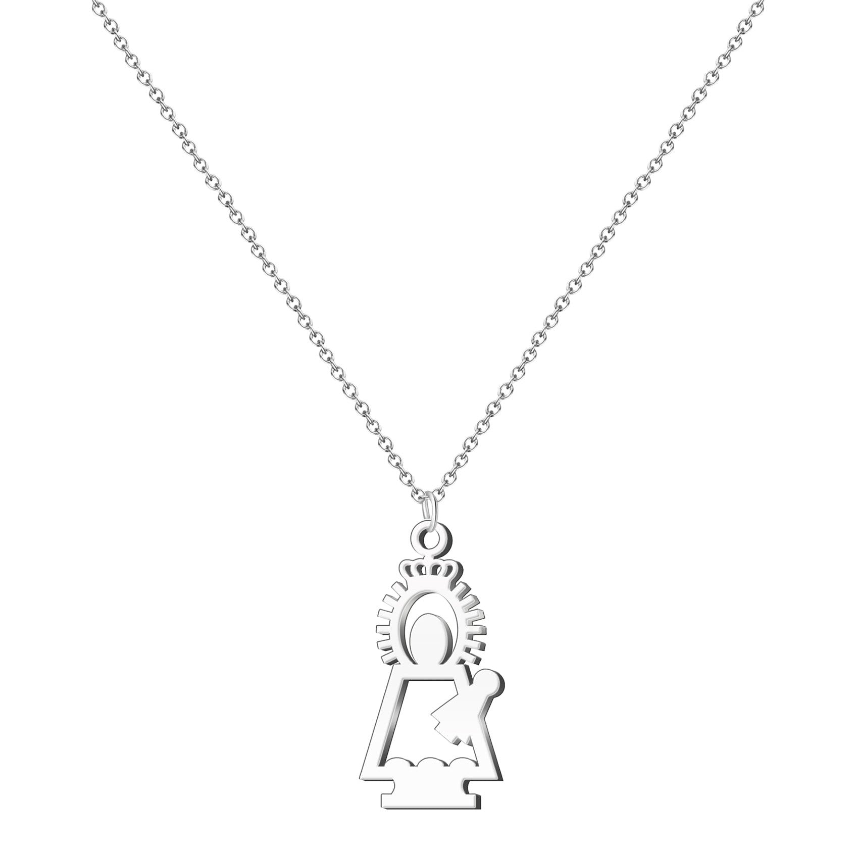 Collar con Silueta de Virgen del Pilar en Acero cotigo