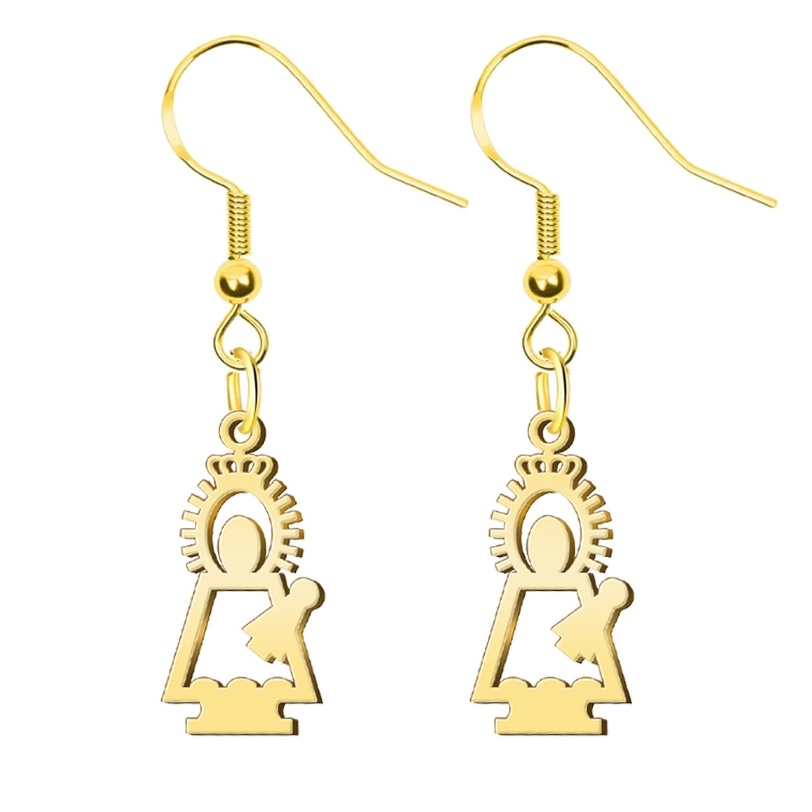 Pendientes con Silueta de Virgen del Pilar