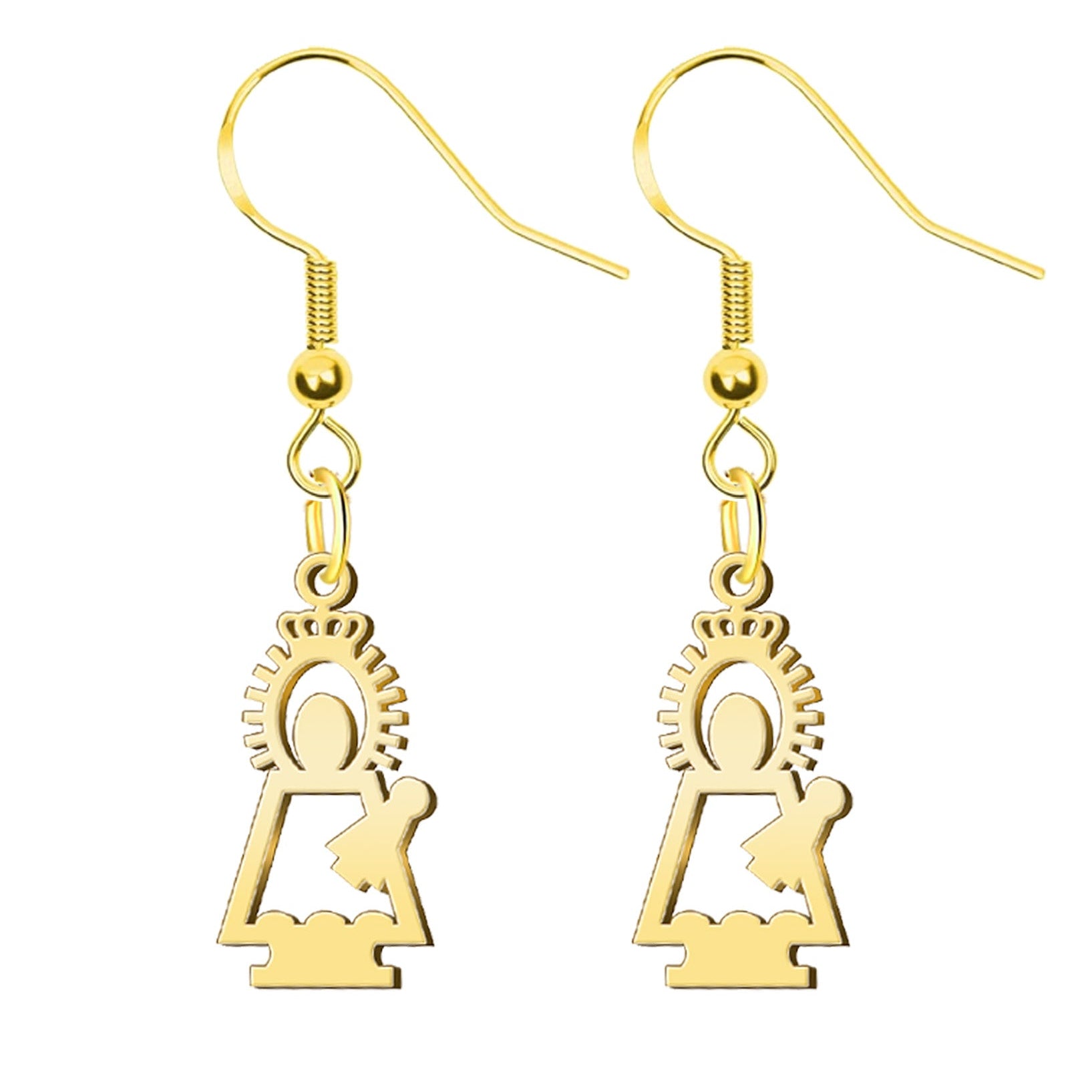 Pendientes con Silueta de Virgen del Pilar cotigo