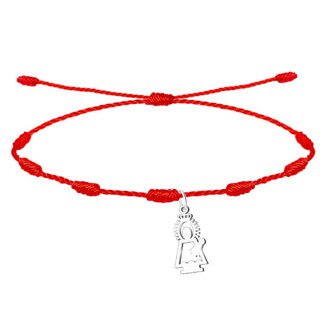 Pulsera 7 Nudos con Silueta de Virgen del Pilar cotigo