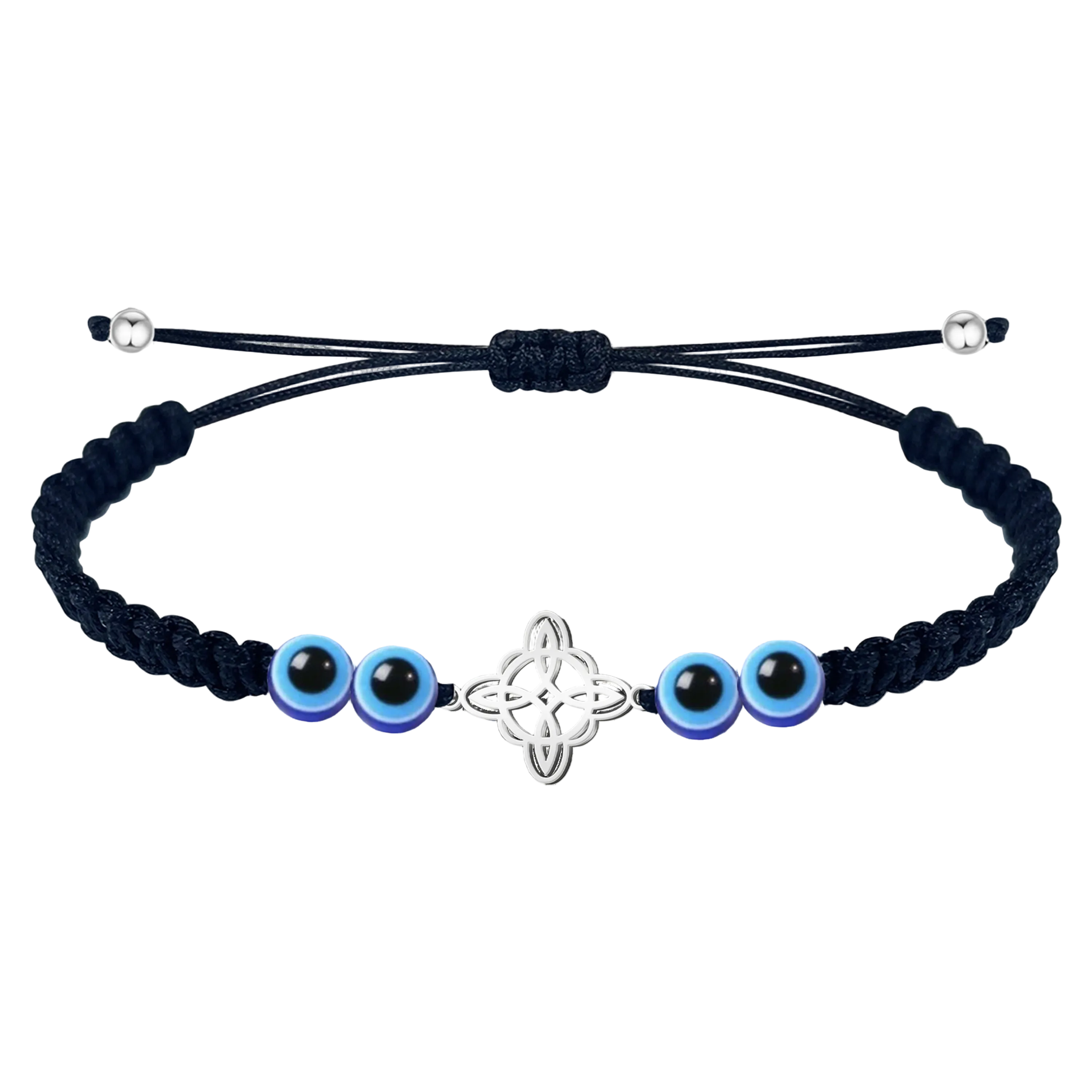 Pulsera Hilo con Nudo de Bruja y Ojos Turcos